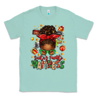 Seafoam santa's favorite waitress messy bun Classic Tee - texasbilliewilder