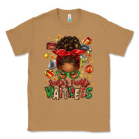 Toasted Coconut santa's favorite waitress messy bun Classic Tee - texasbilliewilder