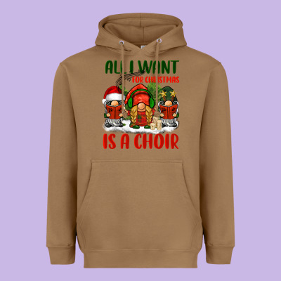 All I Want For Christmas Is A Choir Heavyweight Hoodie Designed By Barkaloodesign