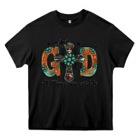 Black with god all things are possible gemstone cross Heavy Core Tee - Jasminsmagicworld