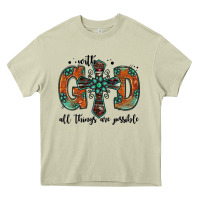 Mossy with god all things are possible gemstone cross Heavy Core Tee - Jasminsmagicworld