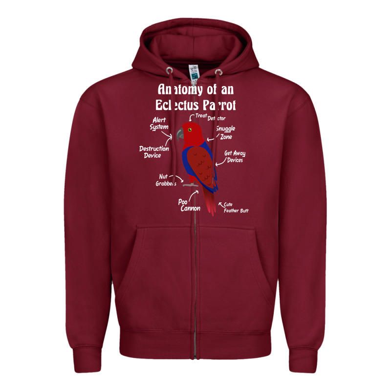 Anatomy Of A Female Eclectus Parrot Zipper Hoodie by trangStudio | Teevron