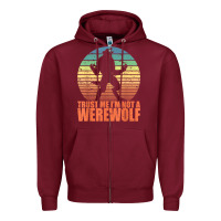 Burgundy trust me i'm not a werewolf men boys halloween costume Zipper Hoodie - trangStudio