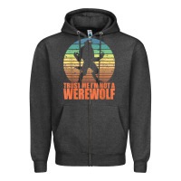 Charcoal Heather trust me i'm not a werewolf men boys halloween costume Zipper Hoodie - trangStudio