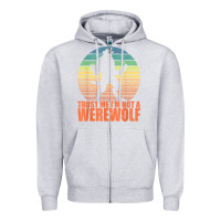 Heather Grey trust me i'm not a werewolf men boys halloween costume Zipper Hoodie - trangStudio