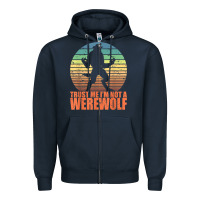 Navy trust me i'm not a werewolf men boys halloween costume Zipper Hoodie - trangStudio