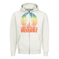 Oatmeal Heather trust me i'm not a werewolf men boys halloween costume Zipper Hoodie - trangStudio