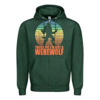 Sports Green trust me i'm not a werewolf men boys halloween costume Zipper Hoodie - trangStudio