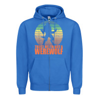 True Royal trust me i'm not a werewolf men boys halloween costume Zipper Hoodie - trangStudio