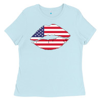 Baby Blue American lip Ladies Tee - Bettercallsaul