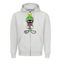 Dove Grey Marvin The Martian Glitch Zipper Hoodie - trangStudio