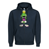 Navy Marvin The Martian Glitch Zipper Hoodie - trangStudio