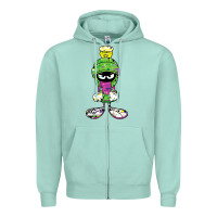 Seafoam Marvin The Martian Glitch Zipper Hoodie - trangStudio
