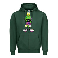 Sports Green Marvin The Martian Glitch Zipper Hoodie - trangStudio