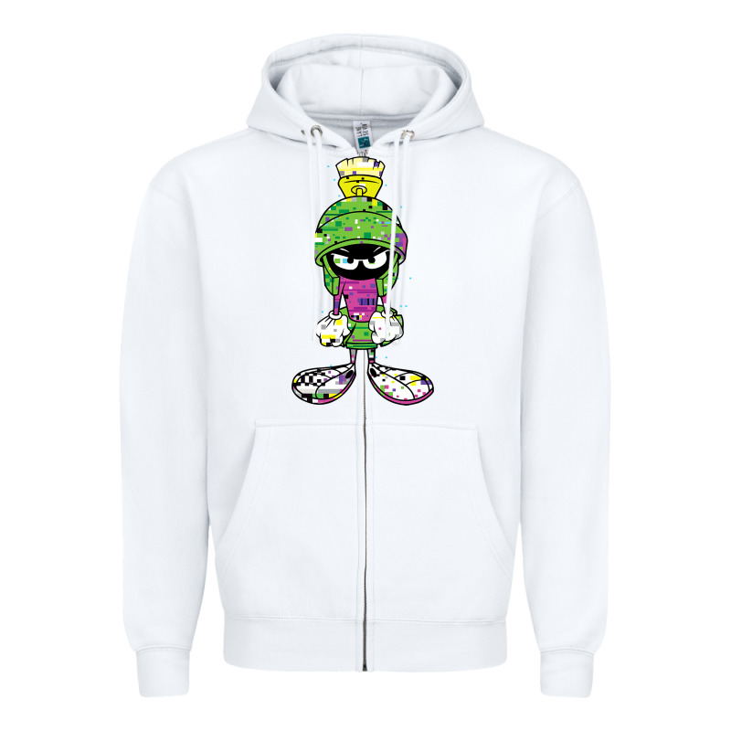 Marvin The Martian Glitch Zipper Hoodie by trangStudio | Teevron