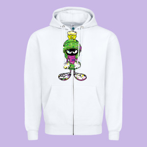 Marvin The Martian Glitch Zipper Hoodie Designed By Trangstudio