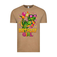 Vintage Coffee 1st birthday girl t rex pink Vintage Tee - CowGirlArtShop