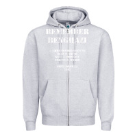 Heather Grey Remember Benghazi Patriotic For US Veteran Gift Zipper Hoodie - trangStudio