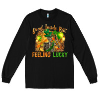 Black St. Patrick's Dead inside but feeling lucky Long Sleeve Tee - HowdyJamesFarm