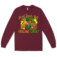 Burgundy St. Patrick's Dead inside but feeling lucky Long Sleeve Tee - HowdyJamesFarm