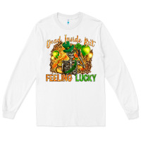 White St. Patrick's Dead inside but feeling lucky Long Sleeve Tee - HowdyJamesFarm