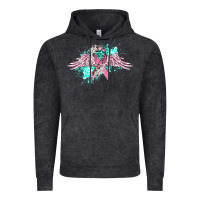 Vintage Black cancer ribbon with angel wings Vintage Hoodie - CowGirlArtShop