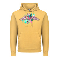 Vintage Mustard cancer ribbon with angel wings Vintage Hoodie - CowGirlArtShop