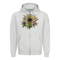 Dove Grey sun   fill purple sunflower Zipper Hoodie - LillyAllenDesigns