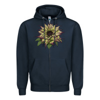Navy sun   fill purple sunflower Zipper Hoodie - LillyAllenDesigns