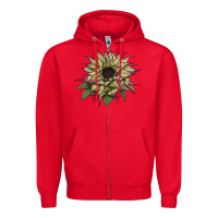 Red sun   fill purple sunflower Zipper Hoodie - LillyAllenDesigns