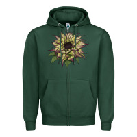 Sports Green sun   fill purple sunflower Zipper Hoodie - LillyAllenDesigns