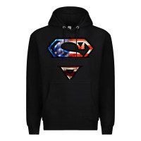 Black super american flag logo Premium Hoodie - LillyAllenDesigns