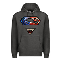 Charcoal Heather super american flag logo Premium Hoodie - LillyAllenDesigns