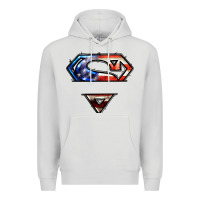 Dove Grey super american flag logo Premium Hoodie - LillyAllenDesigns