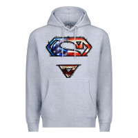 Super American Flag Logo Premium Hoodie | Teevron