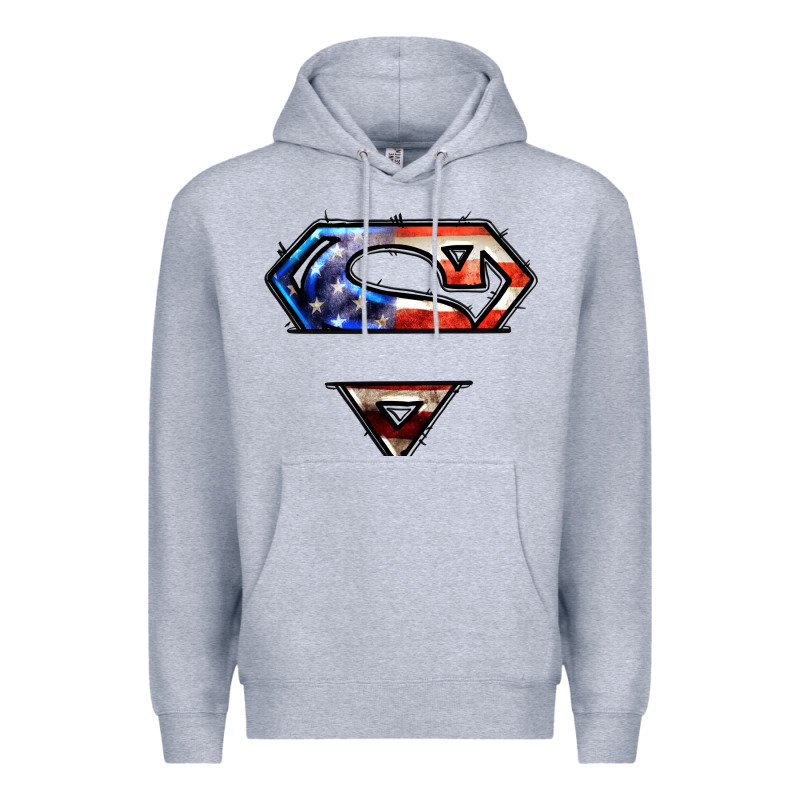 Super American Flag Logo Premium Hoodie by LillyAllenDesigns | Teevron