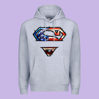 Super American Flag Logo Premium Hoodie Designed By Lillyallendesigns