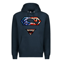 Navy super american flag logo Premium Hoodie - LillyAllenDesigns