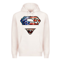 Pale Pink super american flag logo Premium Hoodie - LillyAllenDesigns