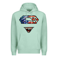 Seafoam super american flag logo Premium Hoodie - LillyAllenDesigns