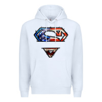 White super american flag logo Premium Hoodie - LillyAllenDesigns