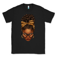 Black afro messy bun leopard bow Classic Tee - texasbilliewilder
