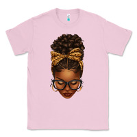 Bubblegum Pink afro messy bun leopard bow Classic Tee - texasbilliewilder