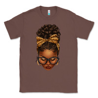 Chestnut afro messy bun leopard bow Classic Tee - texasbilliewilder