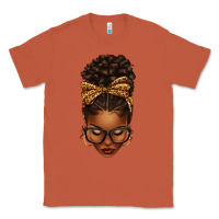Copper afro messy bun leopard bow Classic Tee - texasbilliewilder