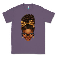 Lavender afro messy bun leopard bow Classic Tee - texasbilliewilder