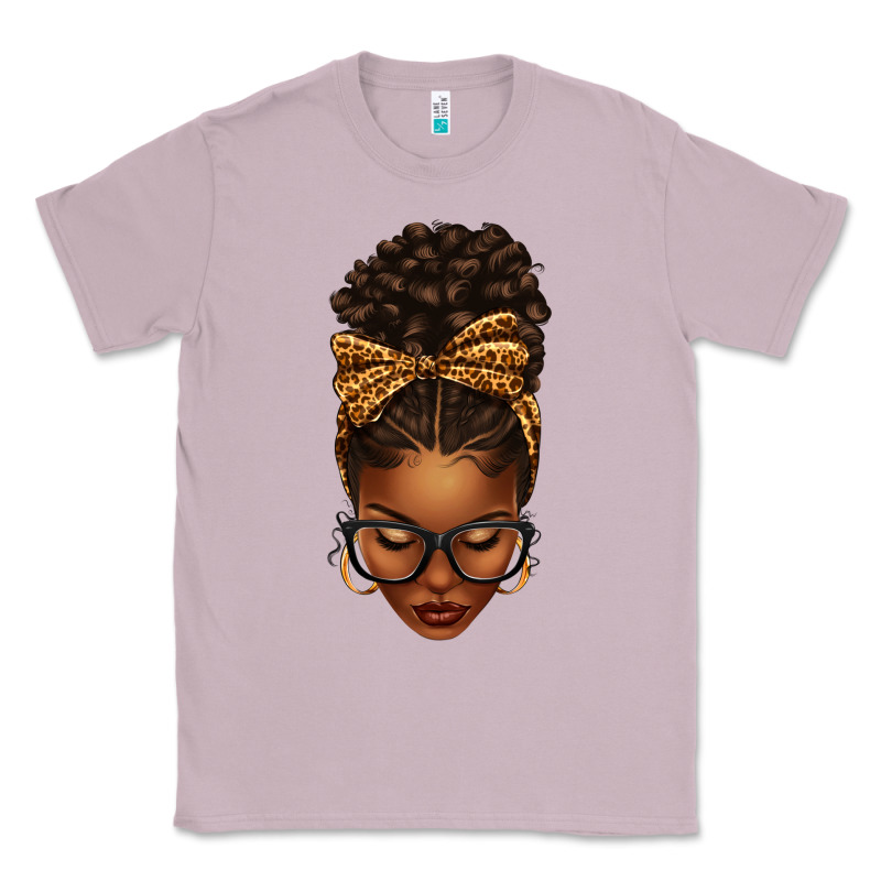 Afro Messy Bun Leopard Bow Classic Tee by texasbilliewilder | Teevron