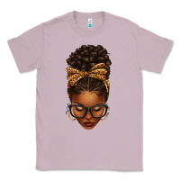 Lilac afro messy bun leopard bow Classic Tee - texasbilliewilder