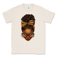 Natural afro messy bun leopard bow Classic Tee - texasbilliewilder