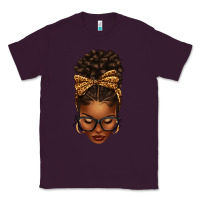 Plum afro messy bun leopard bow Classic Tee - texasbilliewilder